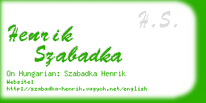 henrik szabadka business card